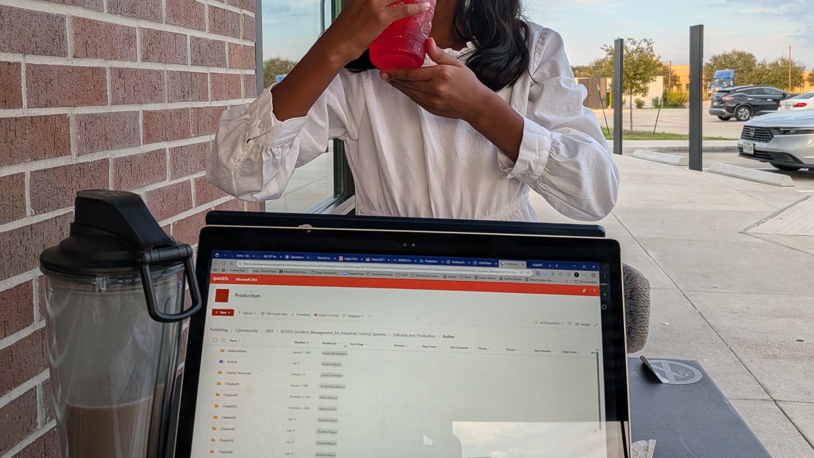 Placeholder: photo of Durgesh writing